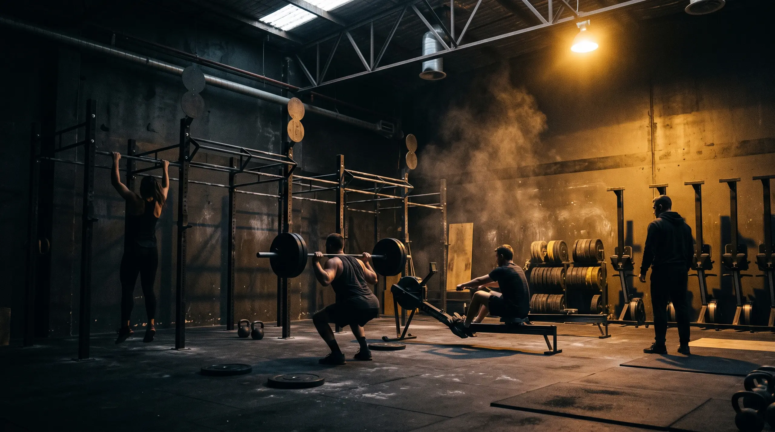 A functional training floor with several people working out